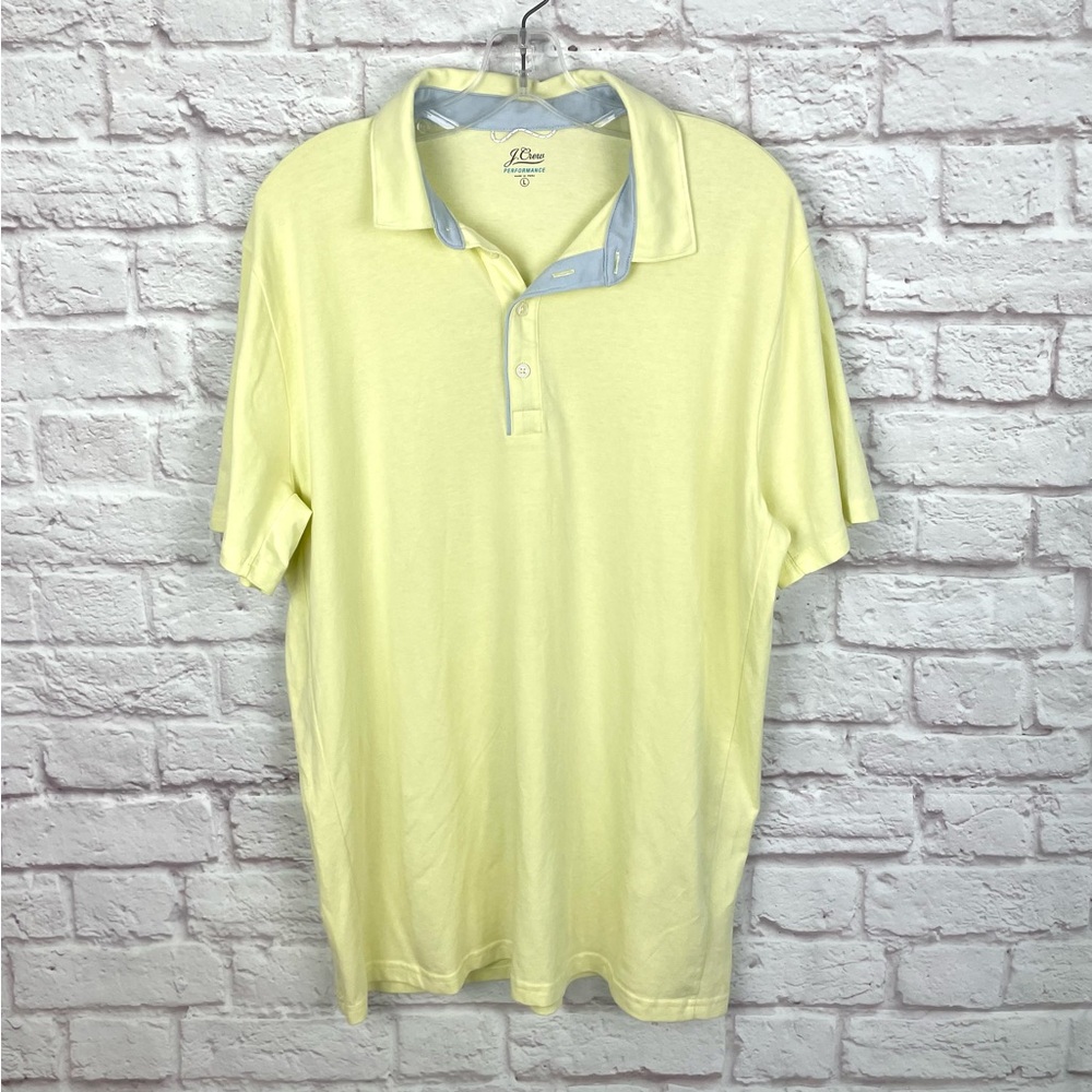 J. Crew Performance Jersey Yellow Polo Shirt Size Large